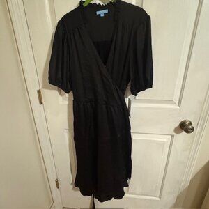 NWT Draper James Midi Wrap Dress Black Size XL New with Tags